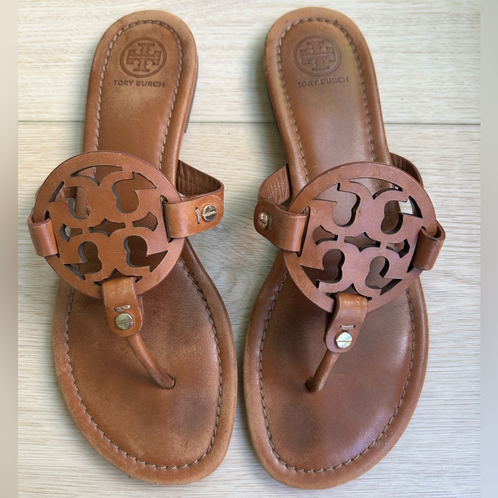 Tory Burch Miller Cognac Sandals (8.5)